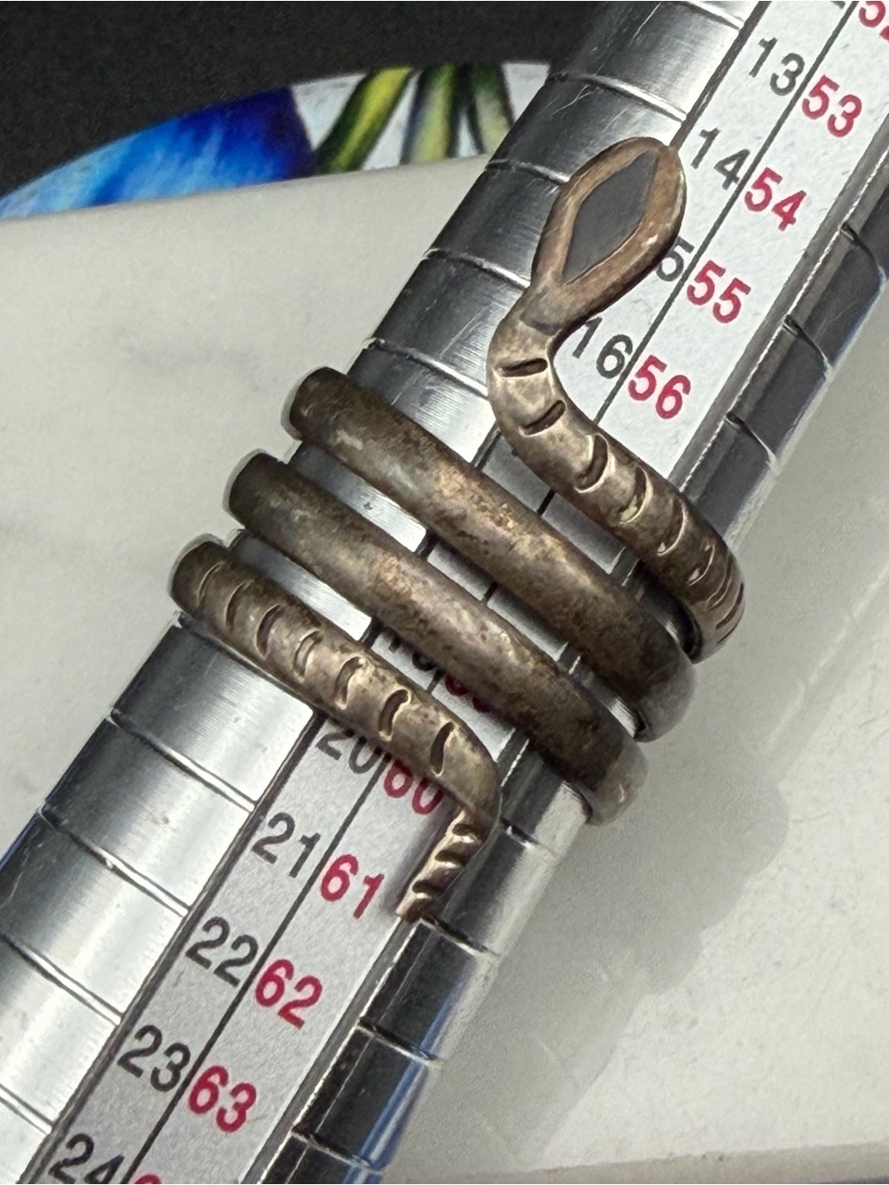Vintage Taxco 925 Mexico Wrap Snake Ring Size 9 #S75 Sterling Silver - Picture 6 of 10